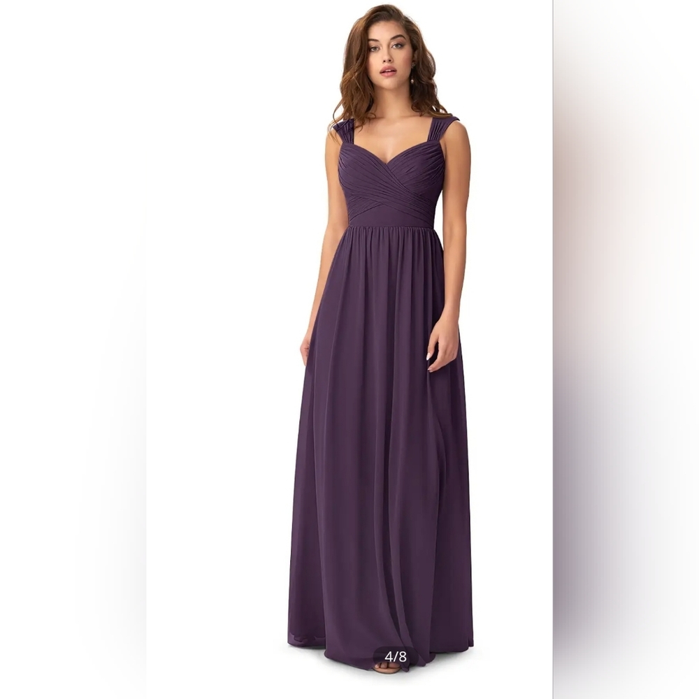 NWT Azazie Plum Size 4 Chiffon Bridesmaid Dress